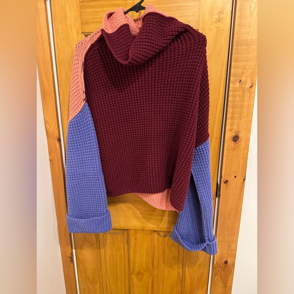 Free People Multicolor Knit Turtleneck Sweater